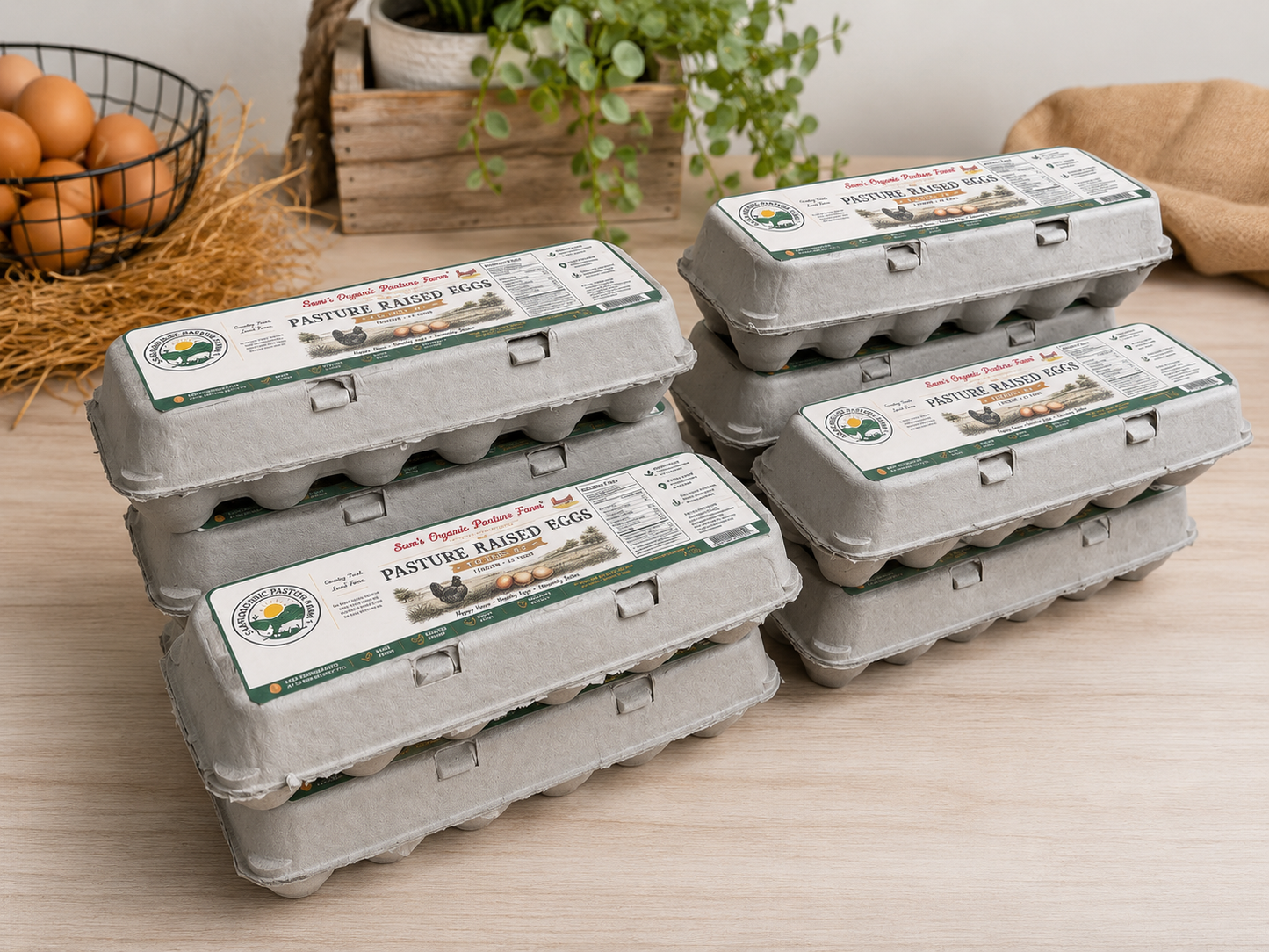 Fresh Pasture-Raised Eggs – Soy-Free & Corn-Free (1 Dozen, Farm Pickup)