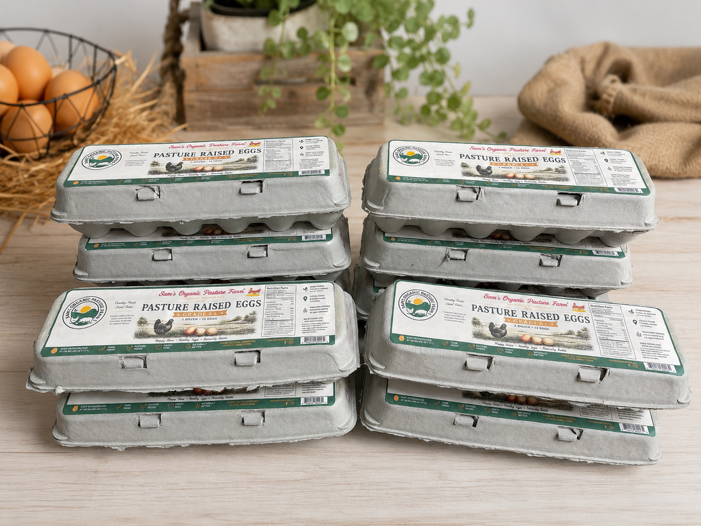 Fresh Pasture-Raised Eggs – Soy-Free & Corn-Free (1 Dozen, Farm Pickup)